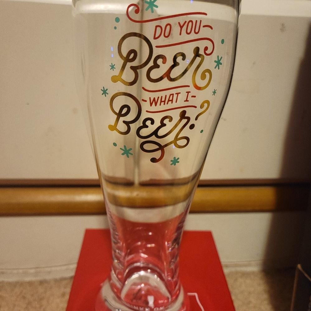 Pilsner Beer Glass "Do You Beer What I Beer" 20oz